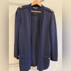St John Basics Navy Women's Jacket with Gold Accents